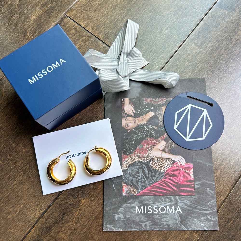 Missoma x Lucy Williams 18ct gold plated chunky hoops